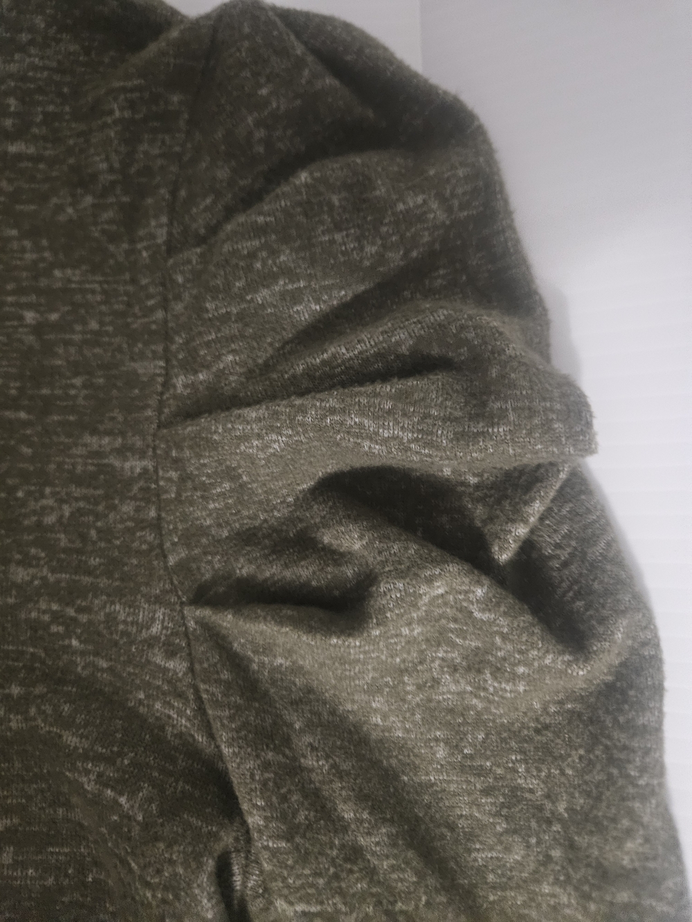 Women’s Olive Green Long Sleeve Ruched Shoulder Skirt - Picture 6 of 6